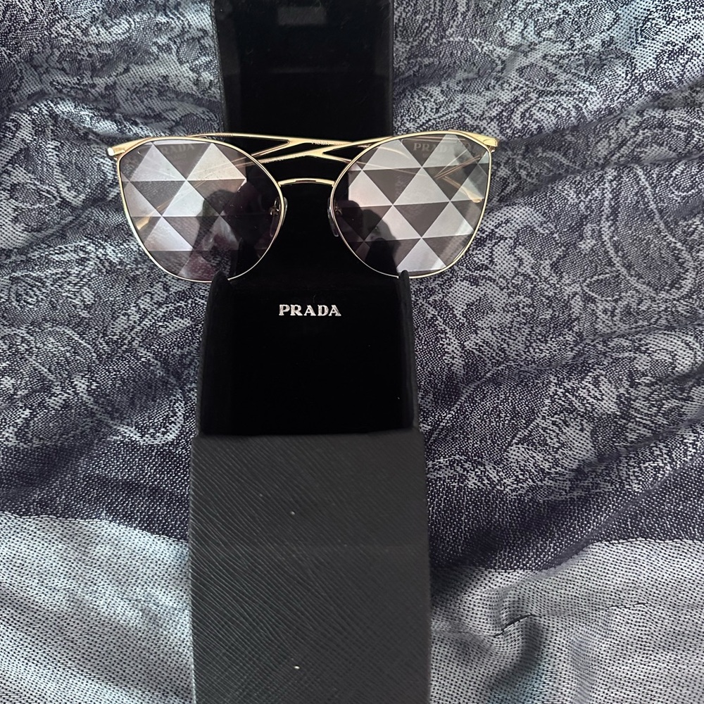 Prada Gold and Black Women's Sunglasses